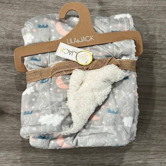 Other Lila Jack Gray Unicorn Cloud Baby Blanket Soft Sherpa New